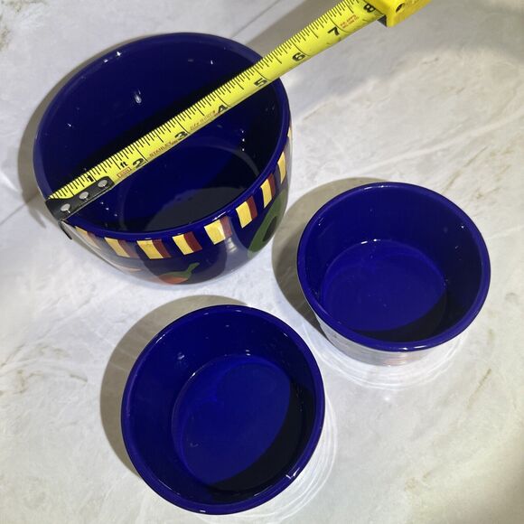 Crate & Barrel Blue All 5.25" x 3.25" Serving Bowl Set Of 3 - Picture 7 of 7